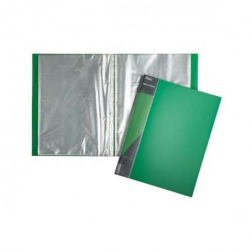 60AV4_00107 Папка Пластиковая Hatber 60 вкладышей А4ф корешок 21 мм STANDARD Зеленая