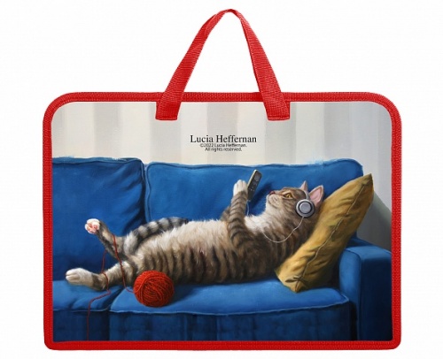 AMn_49003 Папка для тетрадей Пластиковая А4ф Hatber 1 отделение с РУЧКАМИ 245х340х35мм на молнии-Узнай себя!-(Lucia Heffernan) в индив.упак. 