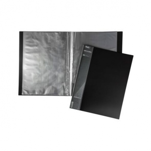 30AV4_00101 Папка Пластиковая Hatber 30 вкладышей А4ф корешок 17 мм STANDARD 600мкм- Черная