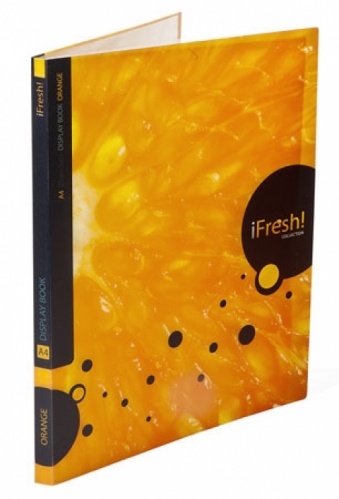 20AV4_11263 "HD" Папка Пластиковая А4ф 20 вкладышей корешок 14 мм- iFRESH-апельсин-