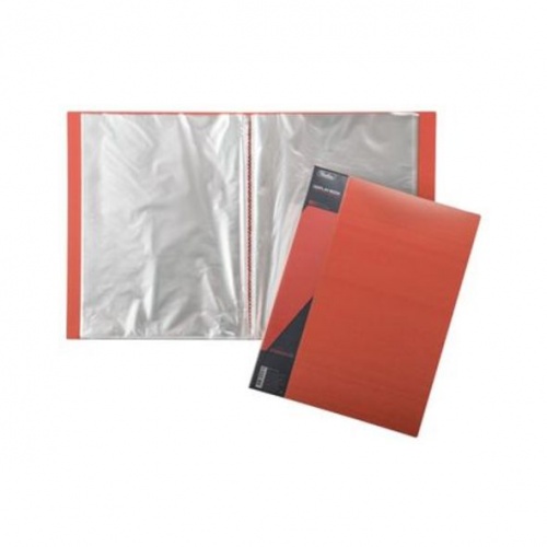 80AV4_00115 Папка Пластиковая Hatber 80 вкладышей А4ф корешок 40 мм STANDARD Красная