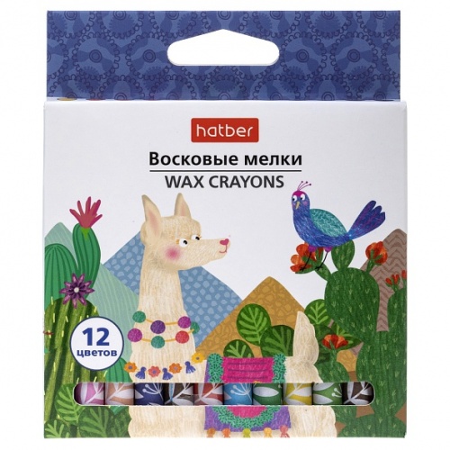 CR_086141 Мелки восковые 12 цв. -COLORA- круглый корпус диаметр 9мм в карт. короб. с европодвесом 