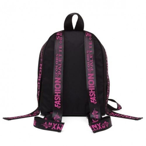 NRk_44133 Рюкзак Hatber FASHION -Черный с розовым- 33х25х16см полиэстер 1 отделение 1 карман 