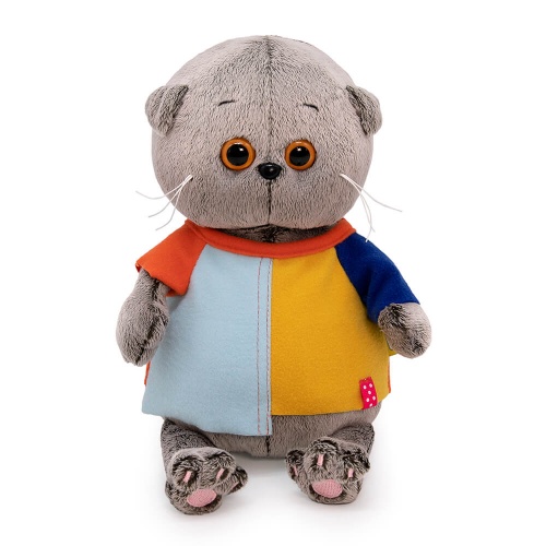 BB-120 Игрушка мягконабивная Басик BABY в разноцветной футболке