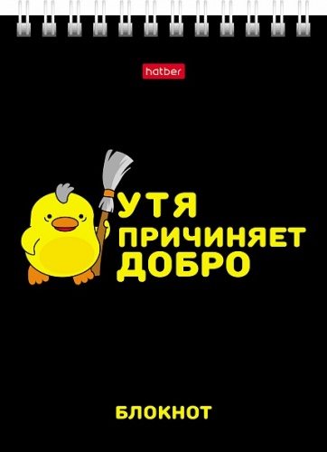 40Б6В1гр Блокнот 40л А6ф клетка Обл. мел.картон УФ-лак на гребне серия -УтяКря-