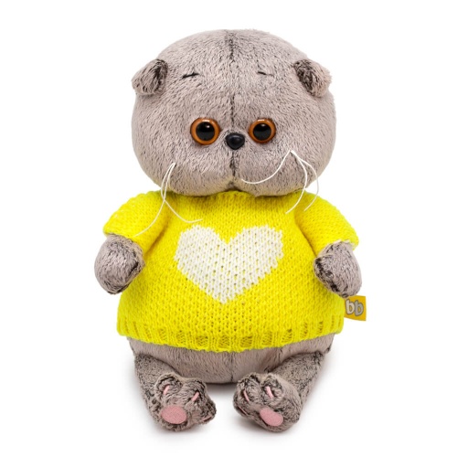 BB-133 Игрушка мягконабивная Басик BABY в свитере с сердцем