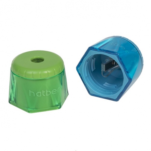 BS_079565 Точилка Hatber ROTOCAP Пластиковая Цветная-Ассорти- 2 цв. в блистере