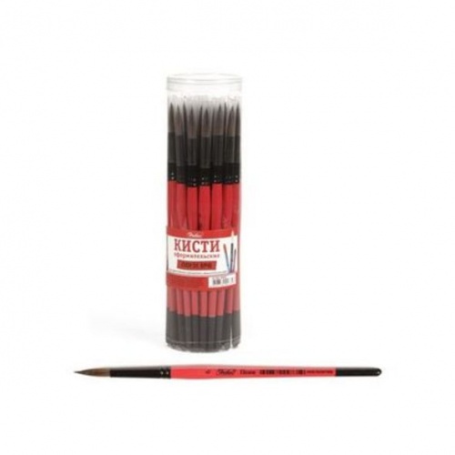 KSk_06050 Кисть Hatber Пони Круглая №6 с защит.пластик.колпачком в пласт.тубе